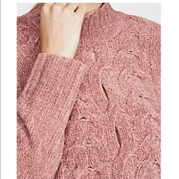 Cushnie sweater NWT Mock Turtle Neck Sweater Woodrose Pink S new - Picture 3 of 14